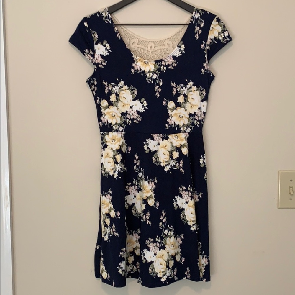 Rue 21 - Youth Girls - Medium Blue Flowered Dress